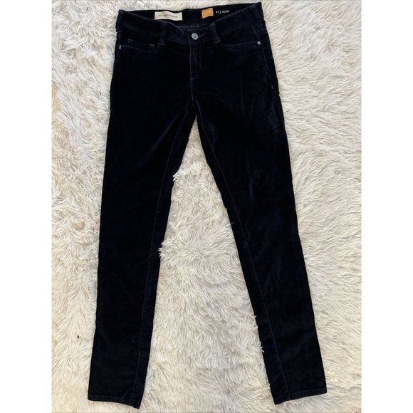 Pilcro Anthropologie Pants Woman Size 26 Blue Velvel Serif Fit Pockets Stretch - Picture 1 of 3